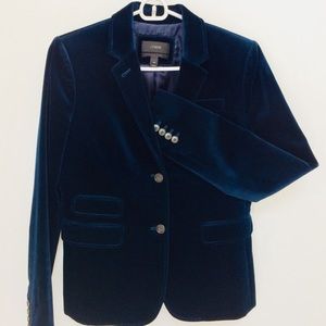 J. Crew Navy Blue Velvet Schoolboy Blazer, size 4T